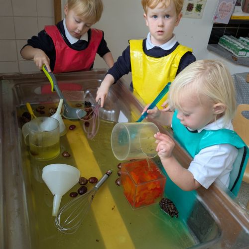 Autumn Leaf Prints and Water Play