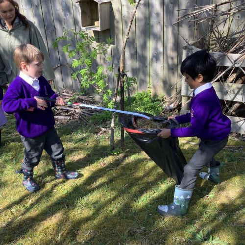 Litter Picking in Forest School